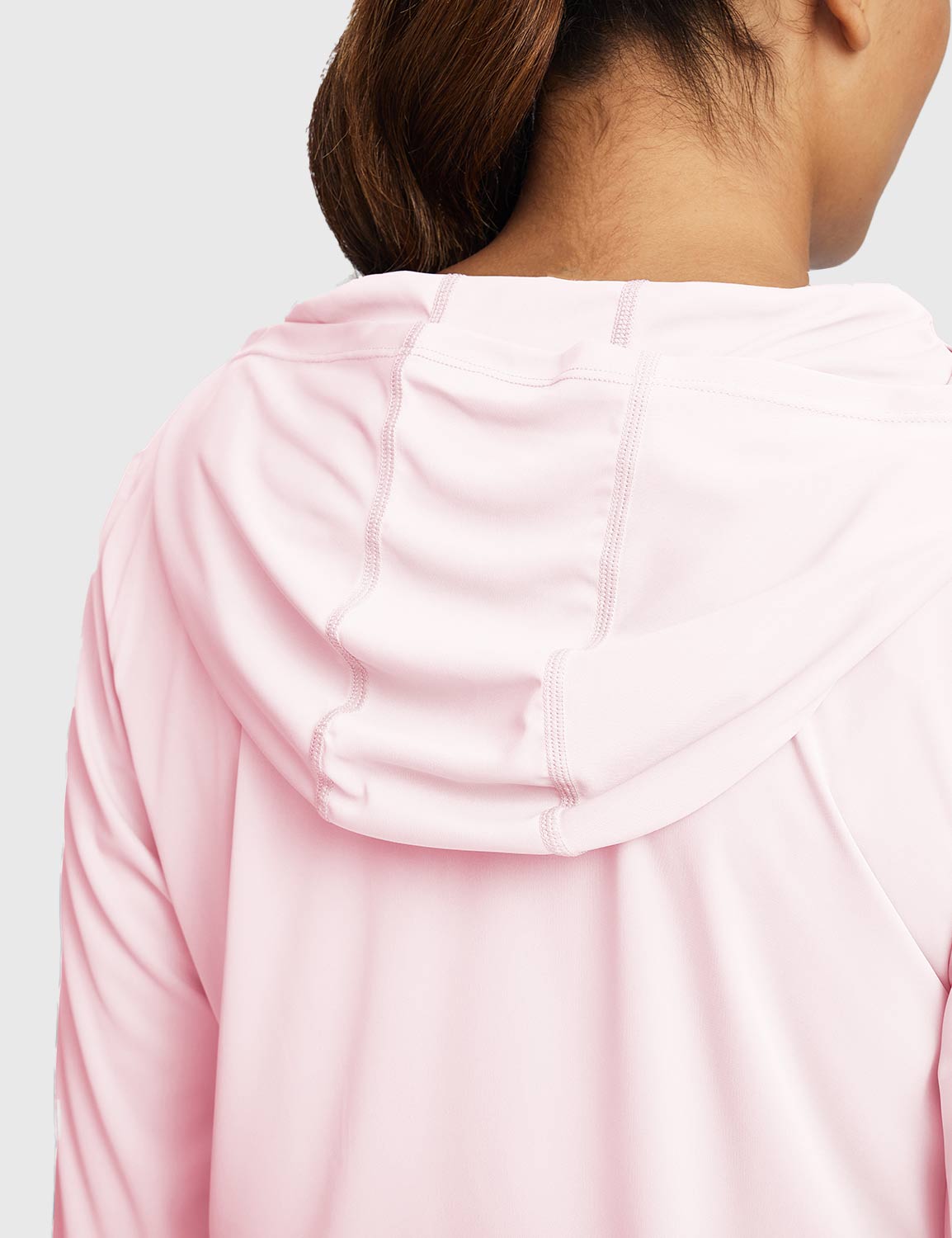 Baleaf Women's Rounded Hem Hooded Long Sleeve Pink Dogwood Details