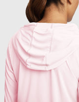 Baleaf Women's Rounded Hem Hooded Long Sleeve Pink Dogwood Details