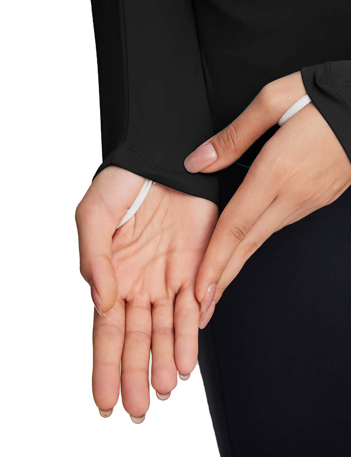 Baleaf Women's Rounded Hem Hooded Long Sleeve Anthracite with Thumbholes