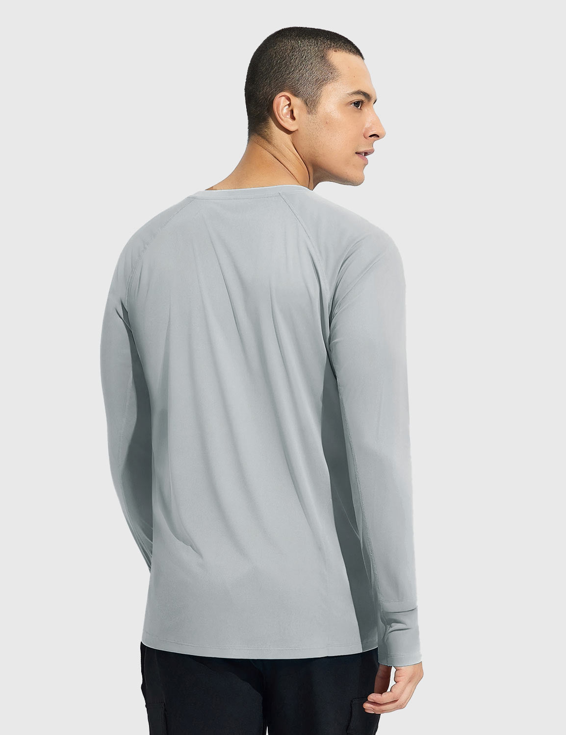 Baleaf Men‘s Quick-dry UPF 50+ Zipper Pocket Shirt High-Rise Back