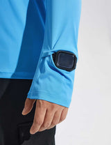 Baleaf Men‘s Quick-dry UPF 50+ Zipper Pocket Shirt Ethereal Blue with Watch Windows