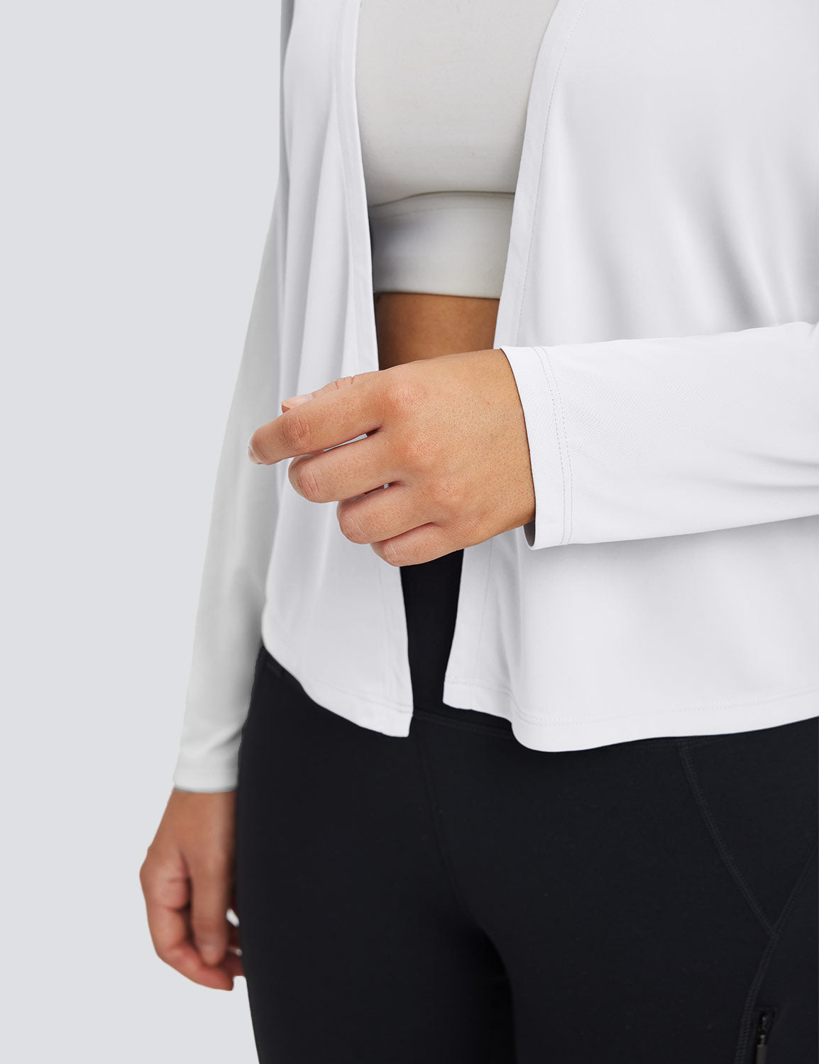 Baleaf Women's UPF 50+ Short Buckled Jacket Lucent White Details