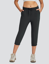 Baleaf Women's Quick Dry Tapered Knee-Length Capris Anthracite Main
