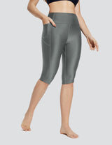 Baleaf Women's Quick-dry High-Rised Swim Trunks Smoked Pearl Side