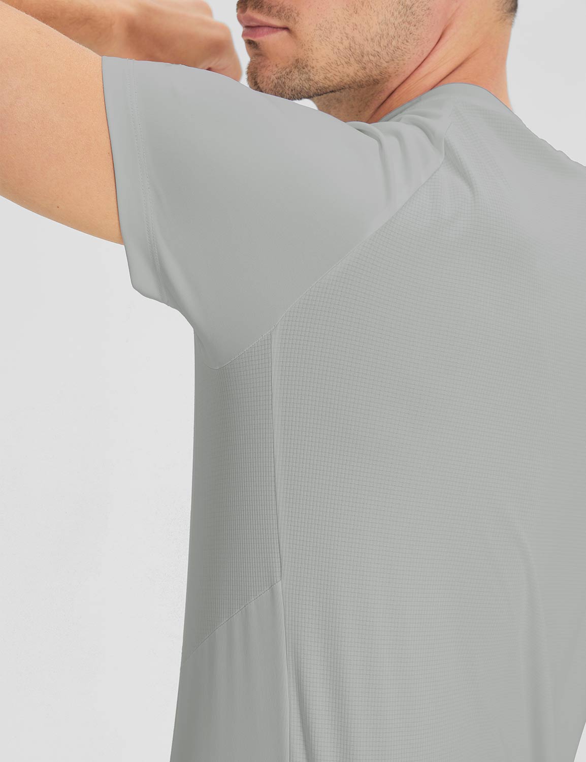 Baleaf Men's Quick Dry UPF 50+ Athletic T-shirts Silver Sconce Details
