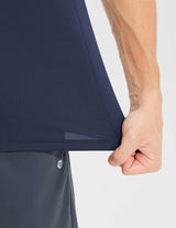 Baleaf Men's Quick Dry UPF 50+ Athletic T-shirts Peacoat Details