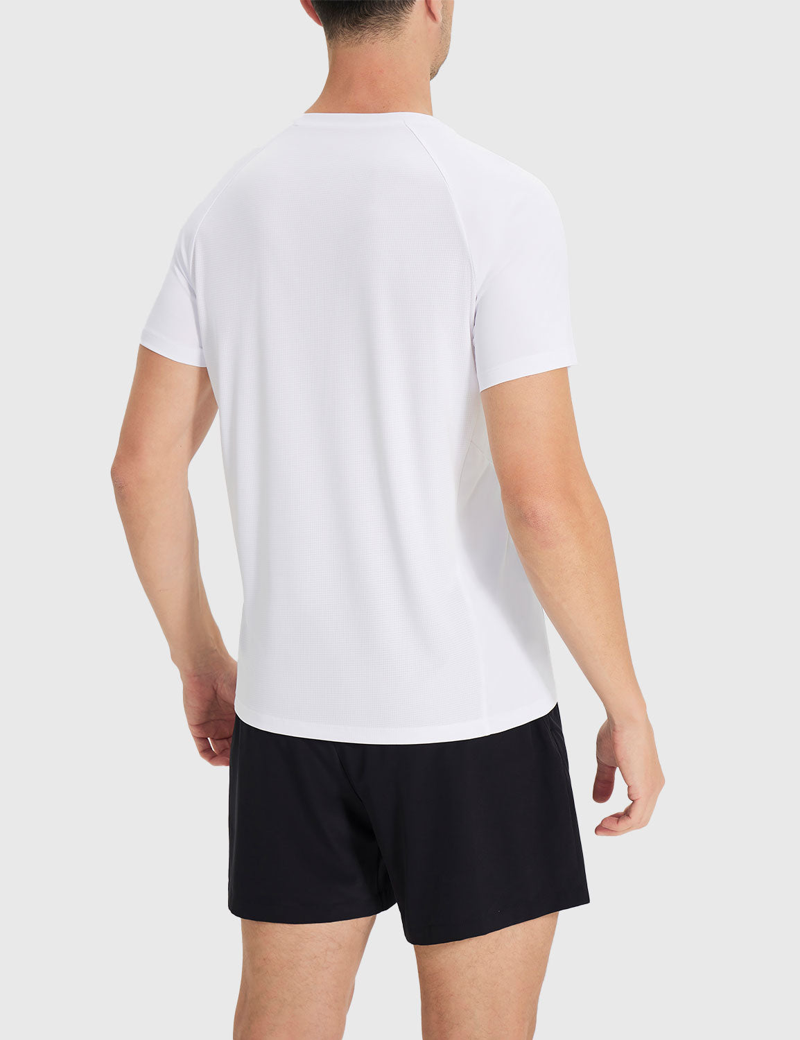 Baleaf Men's Quick Dry UPF 50+ Athletic T-shirts Lucent White Back