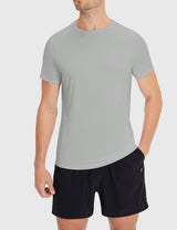 Baleaf Men's Quick Dry UPF 50+ Athletic T-shirts Silver Sconce Front