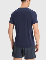 Baleaf Men's Quick Dry UPF 50+ Athletic T-shirts Peacoat Back
