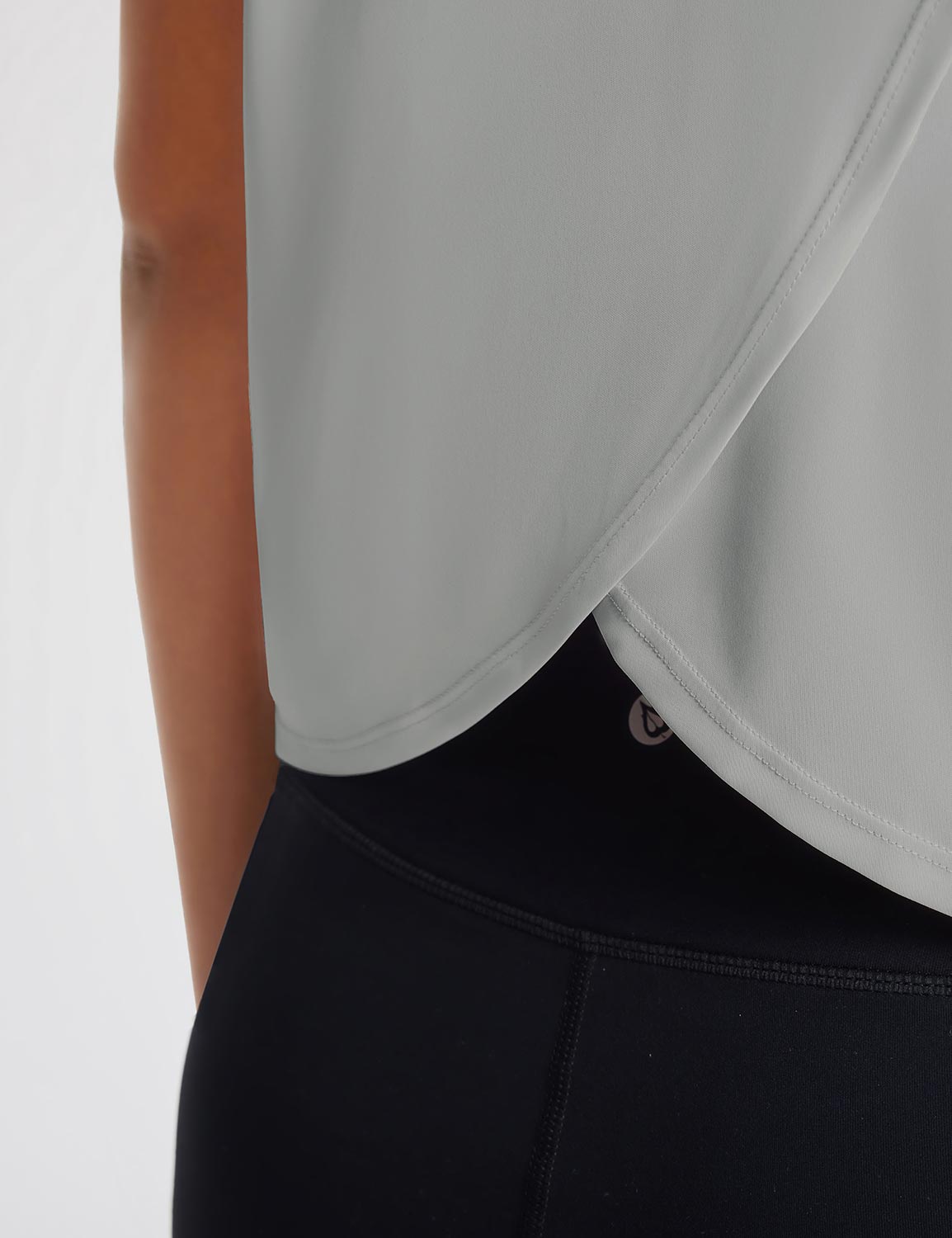 Baleaf Women's Crossover Crew Neck Short Sleeve Silver Sconce Details