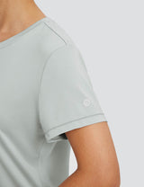 Baleaf Women's UPF 50+ Reflective Crew Neck T-Shirt Glacier Gray Details