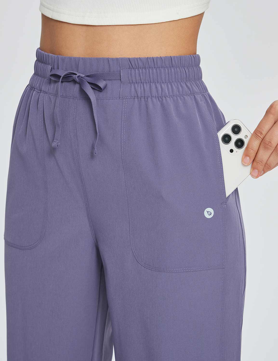Baleaf Women's High Rise Straight Leg Sweatpants Montana Grape with Pockets
