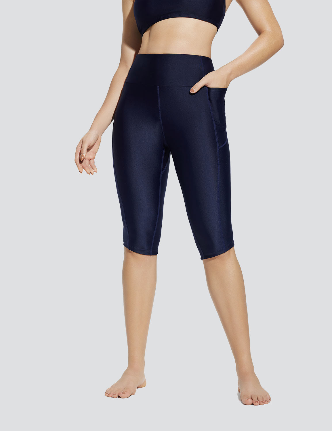 Baleaf Women's Quick-dry High-Rised Swim Trunks Peacoat Main