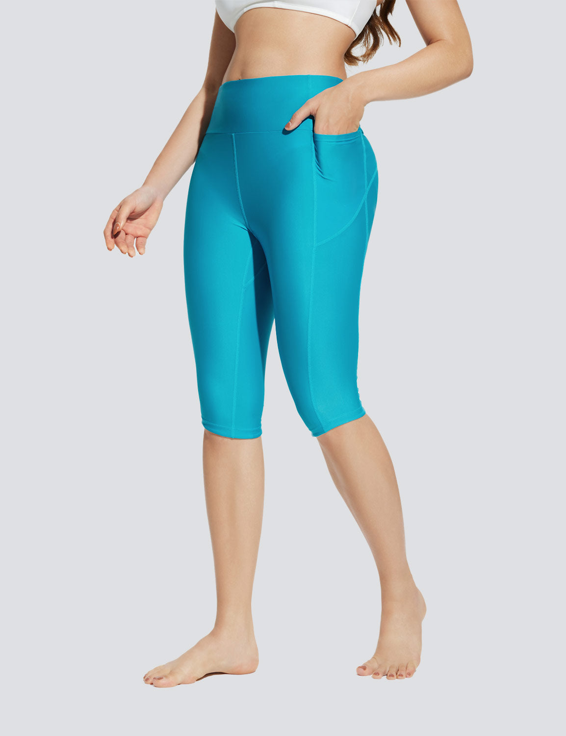 Baleaf Women's Quick-dry High-Rised Swim Trunks Barrier Reef Side