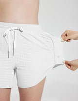 Baleaf Women's Quick Dry Elastic Waist Beach Shorts Lucent White Details