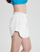 Baleaf Women's Quick Dry Elastic Waist Beach Shorts Lucent White Side