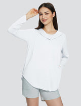 Baleaf Women's UPF 50+ Quick Drying Hooded Jacket Lucent White Main