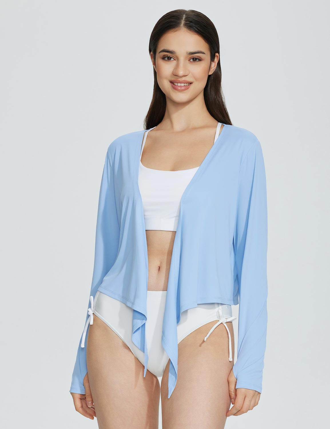 Baleaf Women's UPF 50+ Tie-Up Short Jacket Kentucky Blue Main