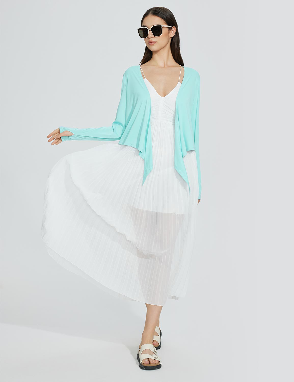 Baleaf Women's UPF 50+ Tie-Up Short Jacket Spa Retreat Full