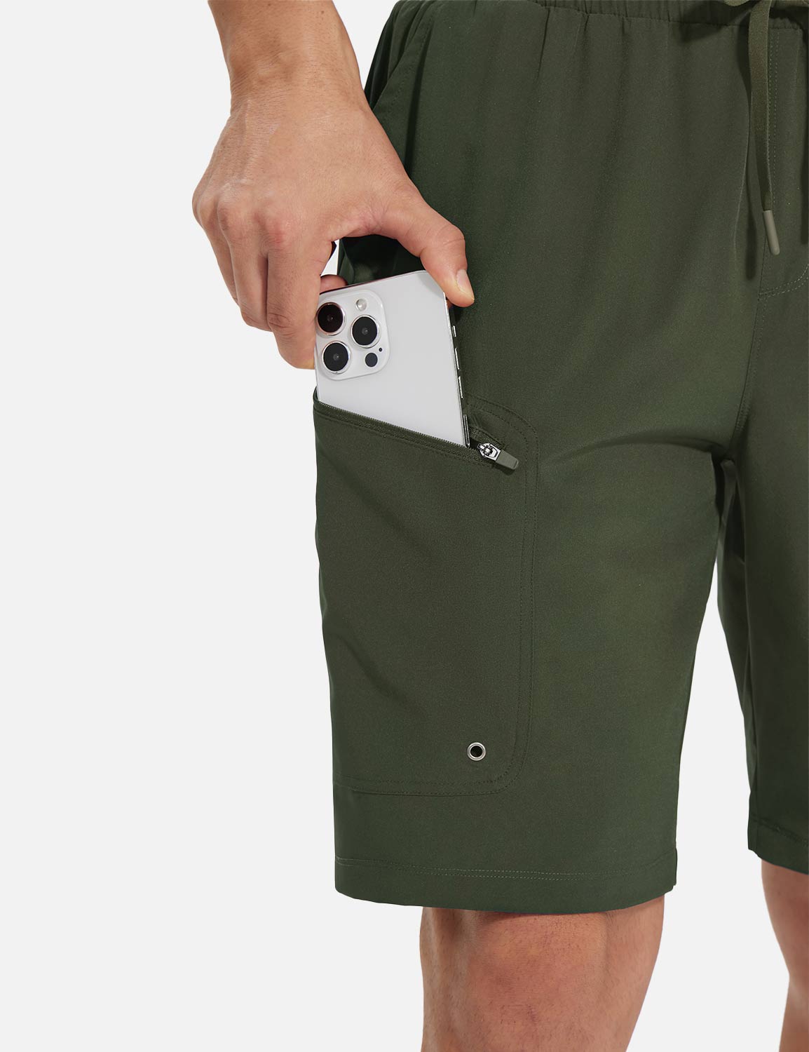 Baleaf Men's UPF 50+ Multi-Pocket Beach Pants Rifle Green Details
