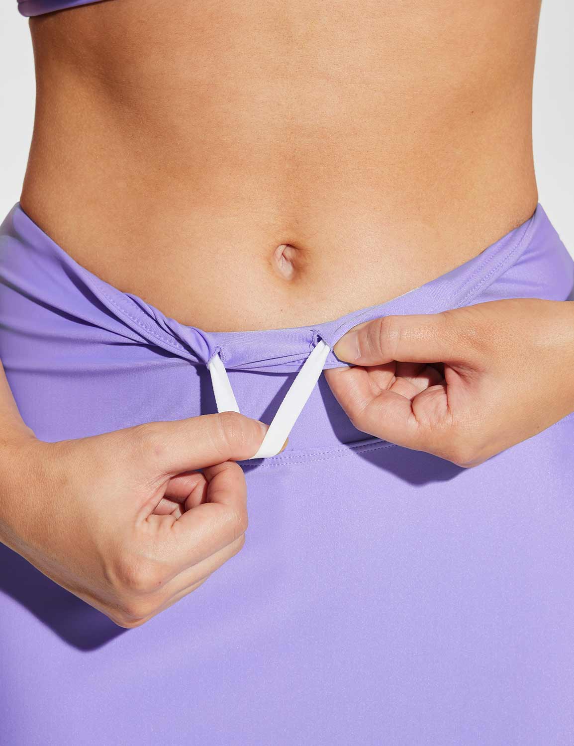 Baleaf Women's High-Rise Tummy Control Straight Swim Skort Violet Tulip Details