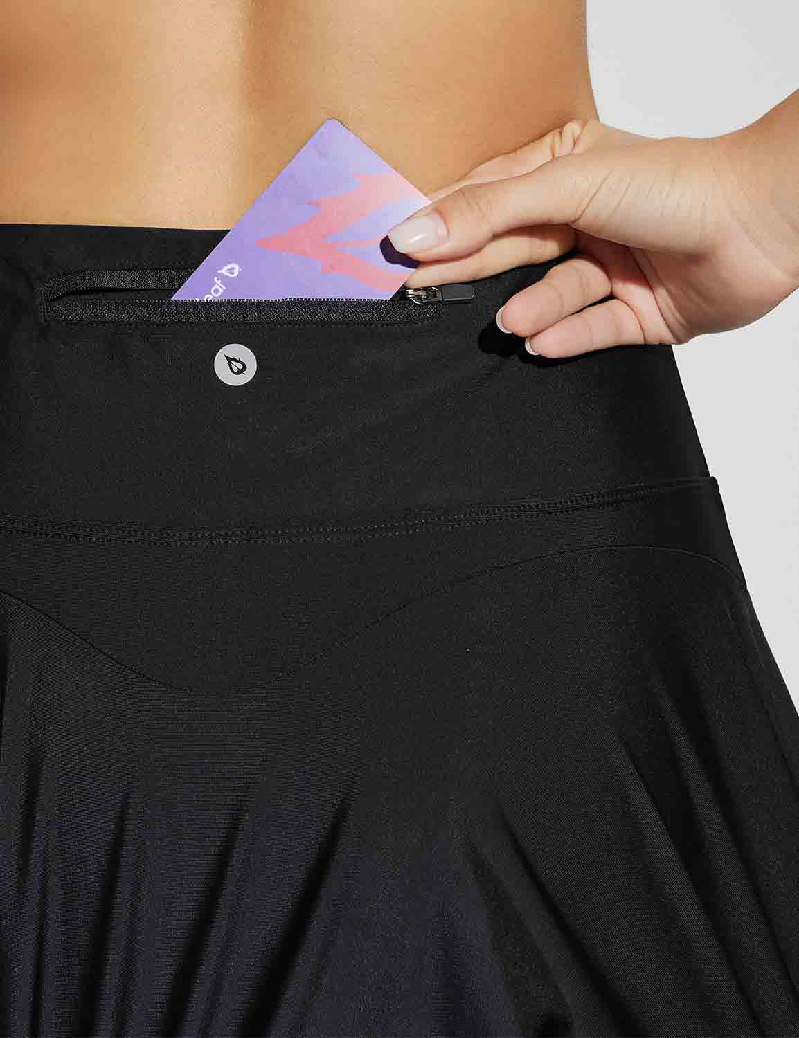 Baleaf Women's UPF 50+ Triangle Lined Swimming Skort Anthracite with Pockets
