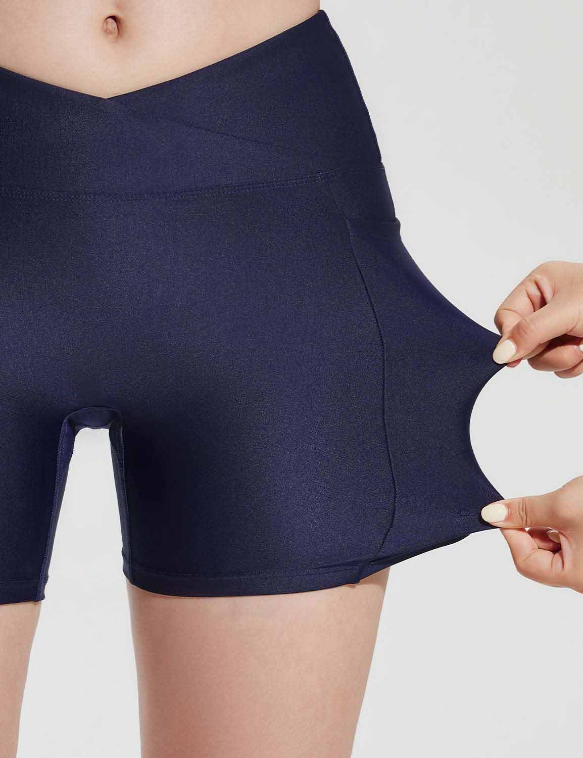 Baleaf Women's Quick Dry Pocket Casual Swim Shorts Peacoat Details