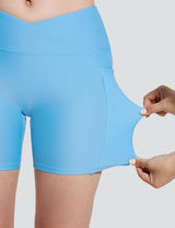 Baleaf Women's Quick Dry Pocket Casual Swim Shorts Ethereal Blue Details