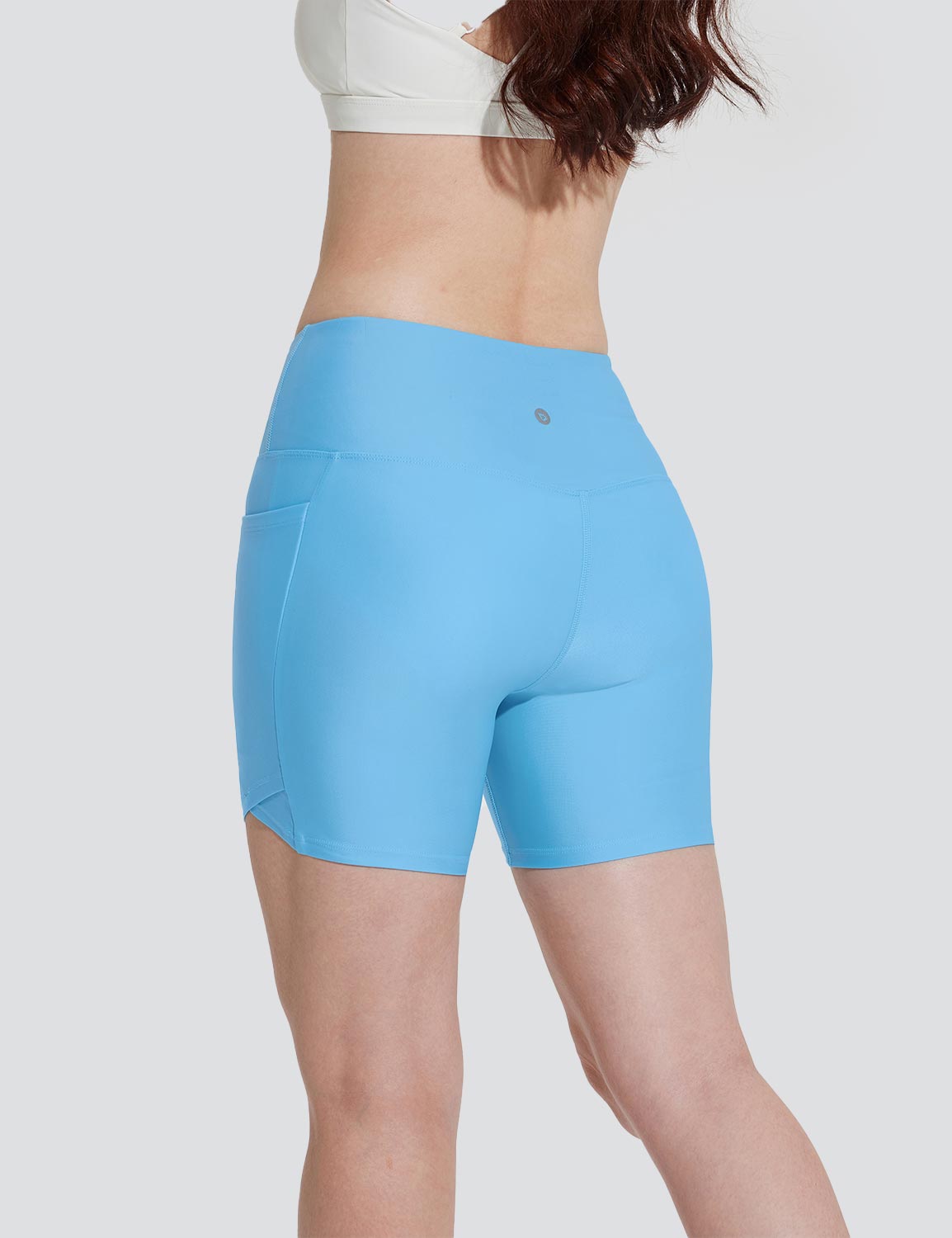 Baleaf Women's Quick Dry Pocket Casual Swim Shorts Ethereal Blue Back