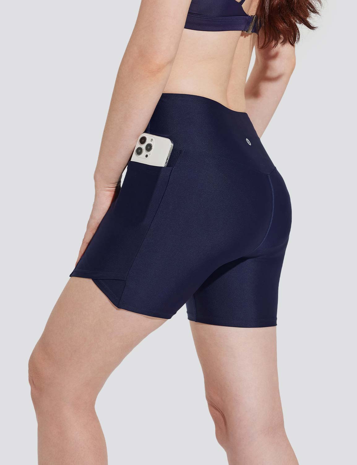 Baleaf Women's Quick Dry Pocket Casual Swim Shorts Peacoat Side