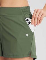 Baleaf Women's UPF 50+ Lightweight Elastic Waist Shorts Rifle Green with Pockets