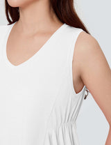 Baleaf Women's V Neck Sleeveless Tunic Tank Tops Lucent White Details