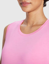 Baleaf Women's Crew Neck Medium-Length Tank Top Plumeria Details