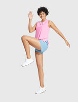 Baleaf Women's Crew Neck Medium-Length Tank Top Plumeria Full