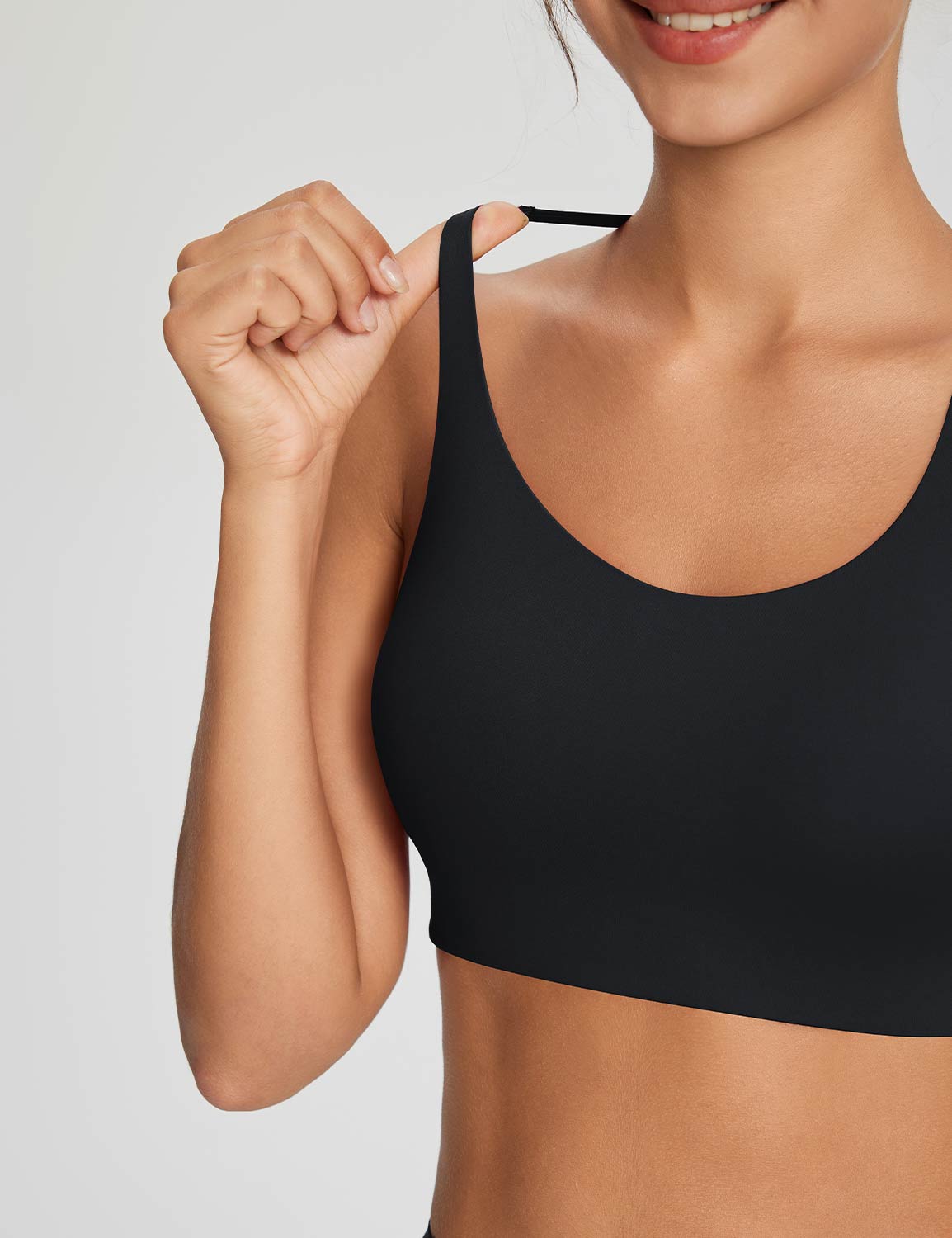 Black Y-back low strength bra for yoga and gym, part of Move-Freely Comfort Set. #color_Cactus Flower