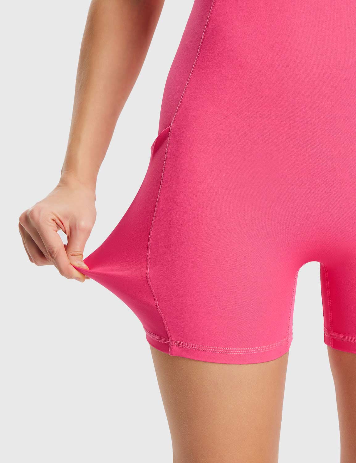 Baleaf Women's Stretchy Soft Square Neck Bodysuit Hot Pink Details