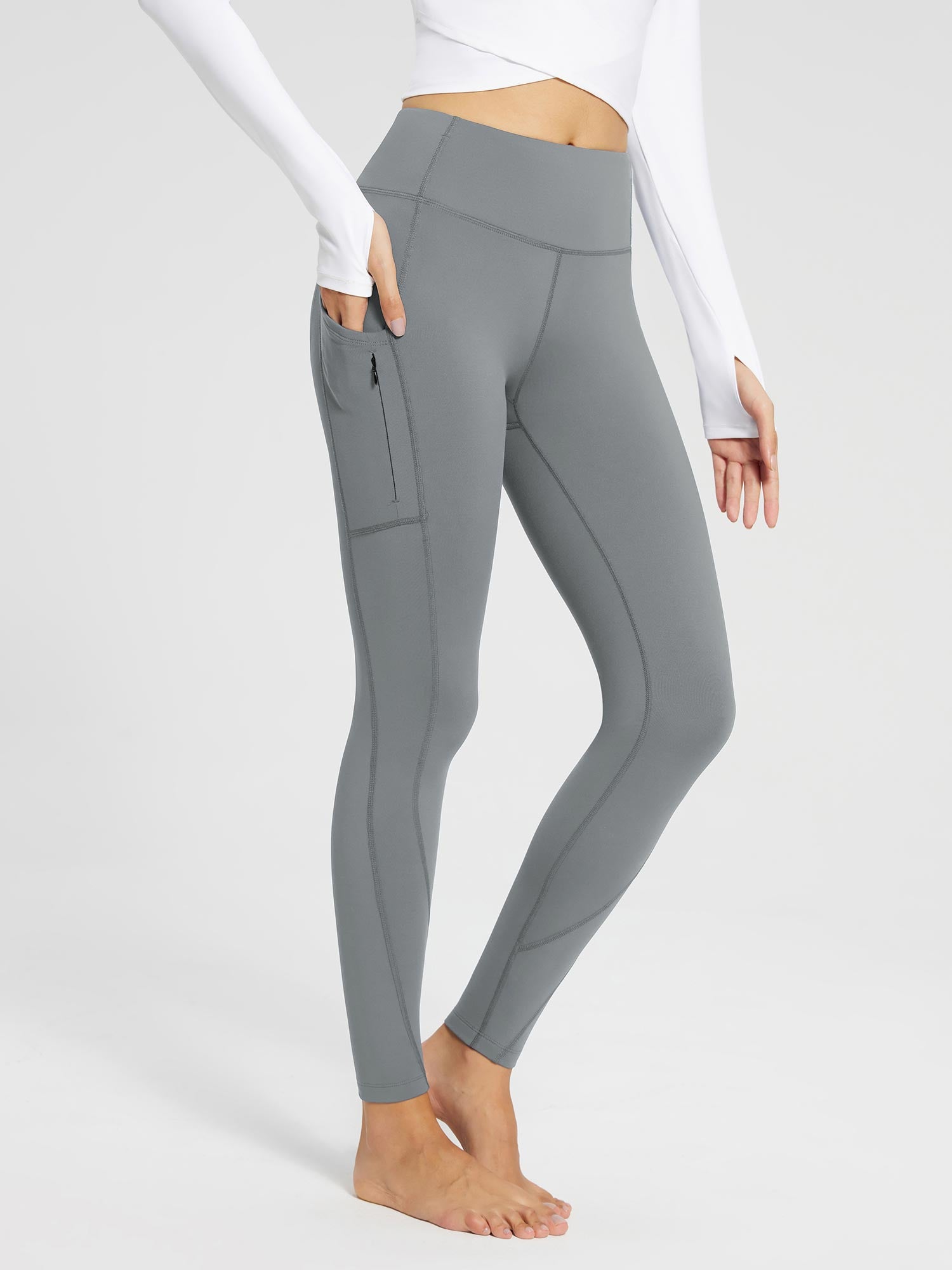 Baleaf Women's Fleece-Lined High Rise Pocket Leggings
