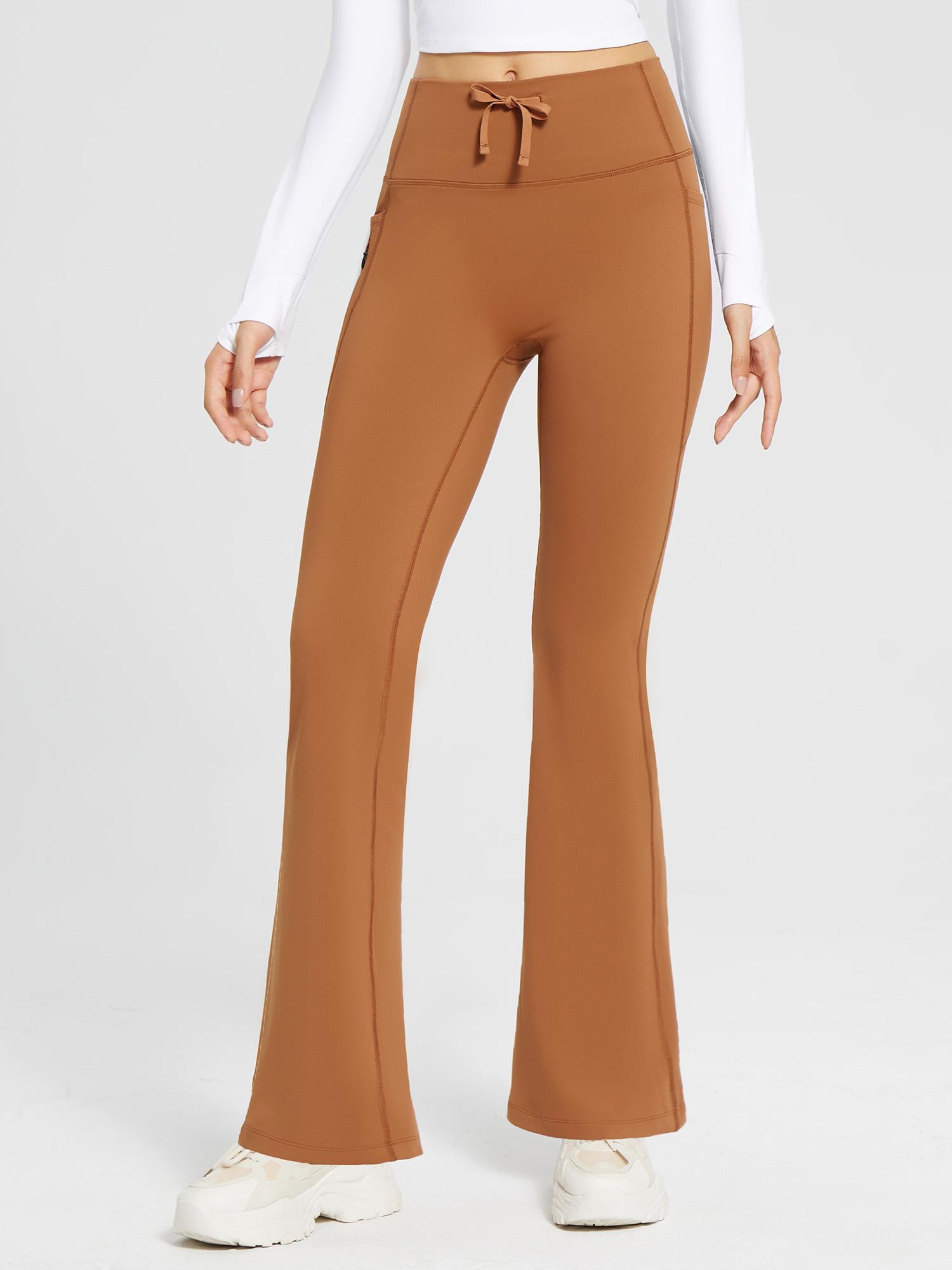 brown flare dress pants Alloy Apparel Tall High Waist Flare Dress Pants for Women in Brown Size XS