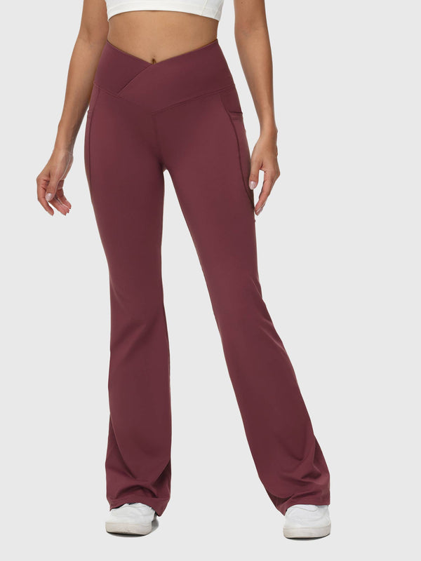 Laureate Women's 34" Crossover High-Waisted Flare Yoga Pants