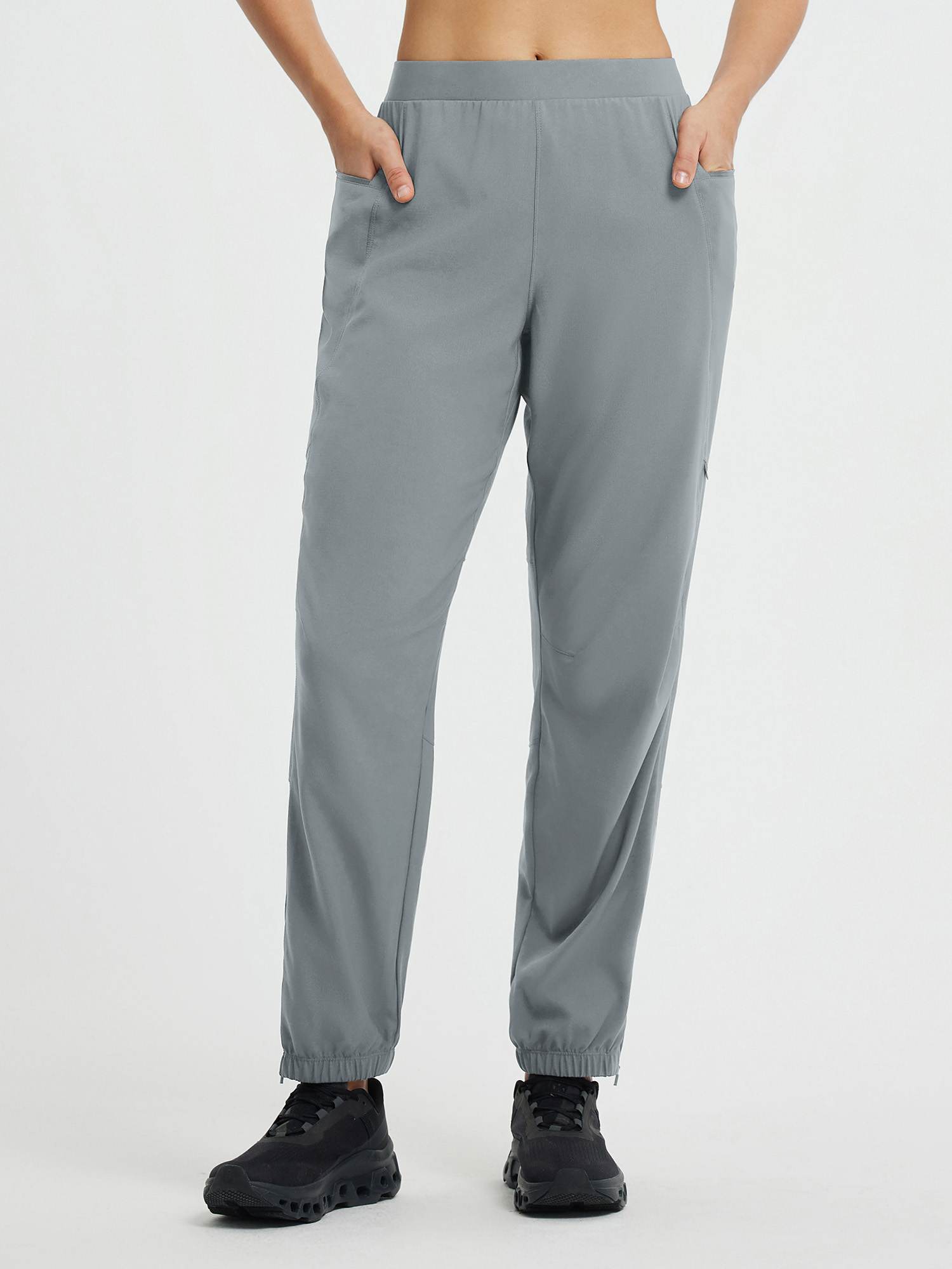 ウェア ballaholic stretch nylon pants gray L Women's Cycling Tapered Pants | Water-Repellent Zips - Baleaf