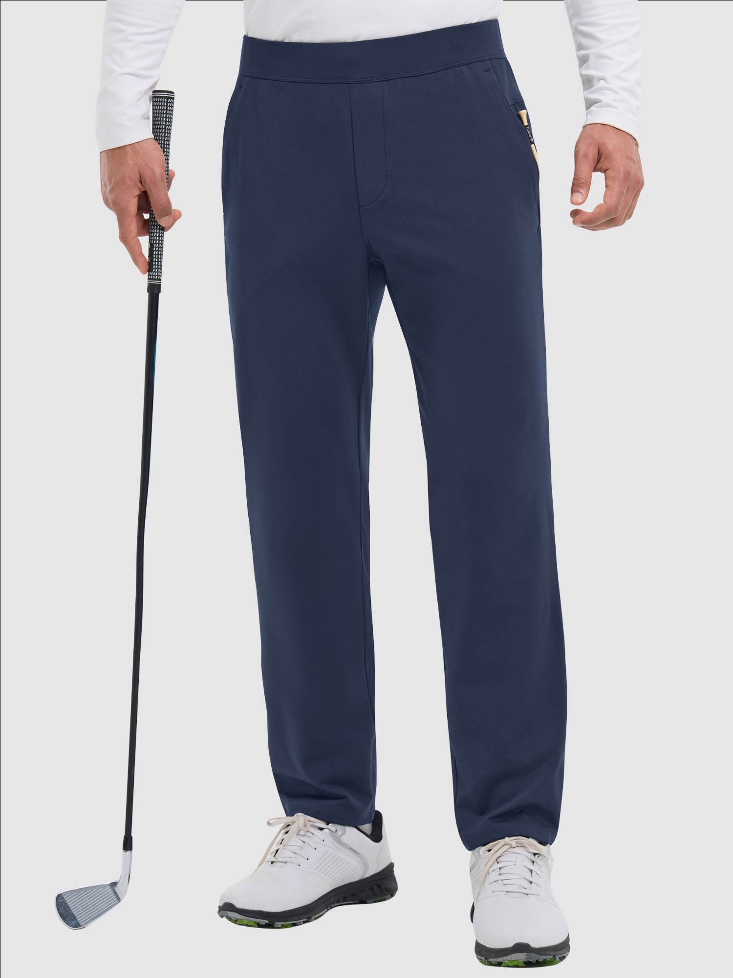 Men's Golf Fleece Pants | Elastic Waist, Water-Resistant - Baleaf