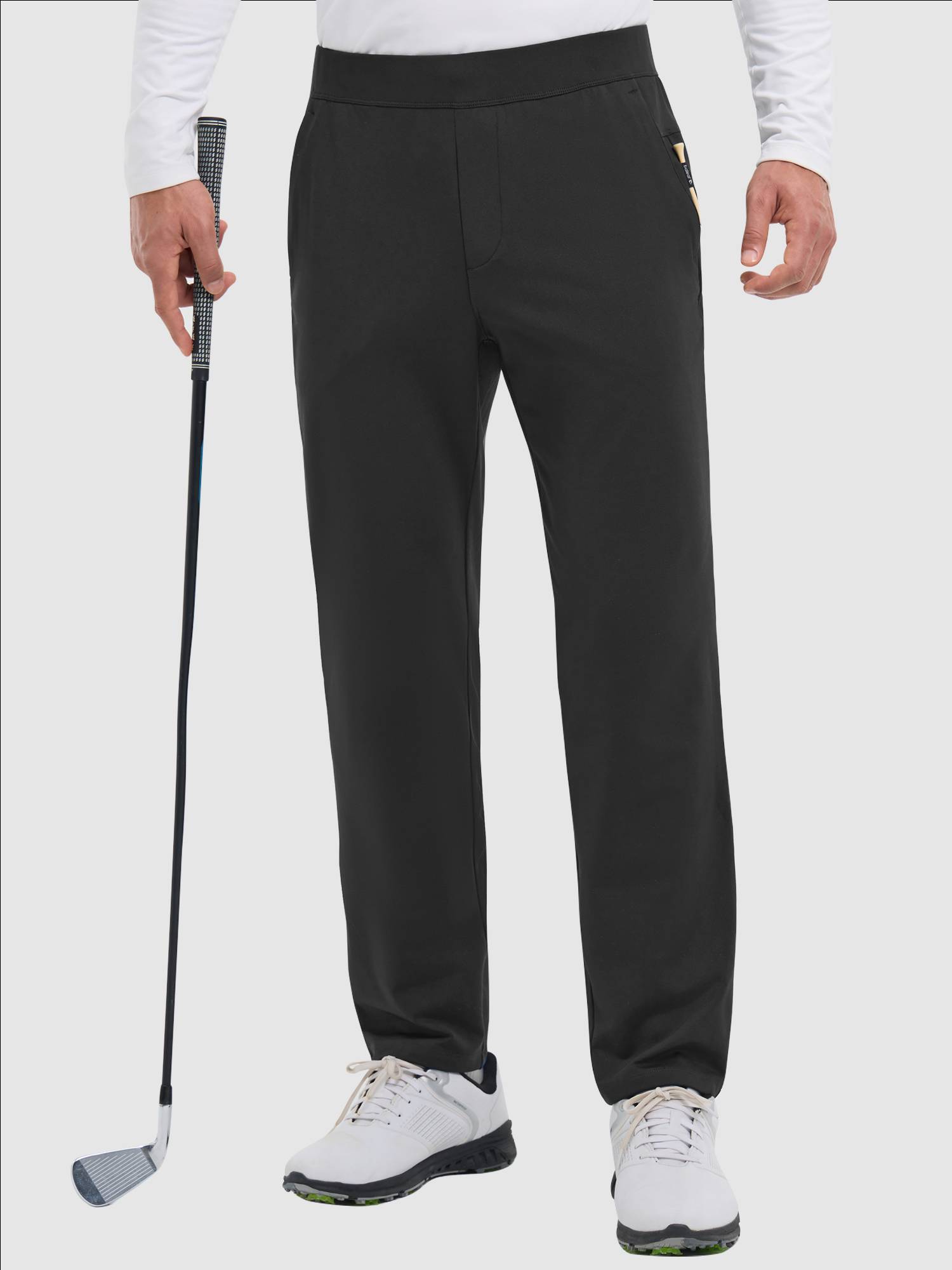 Men's Golf Fleece Pants | Elastic Waist, Water-Resistant - Baleaf