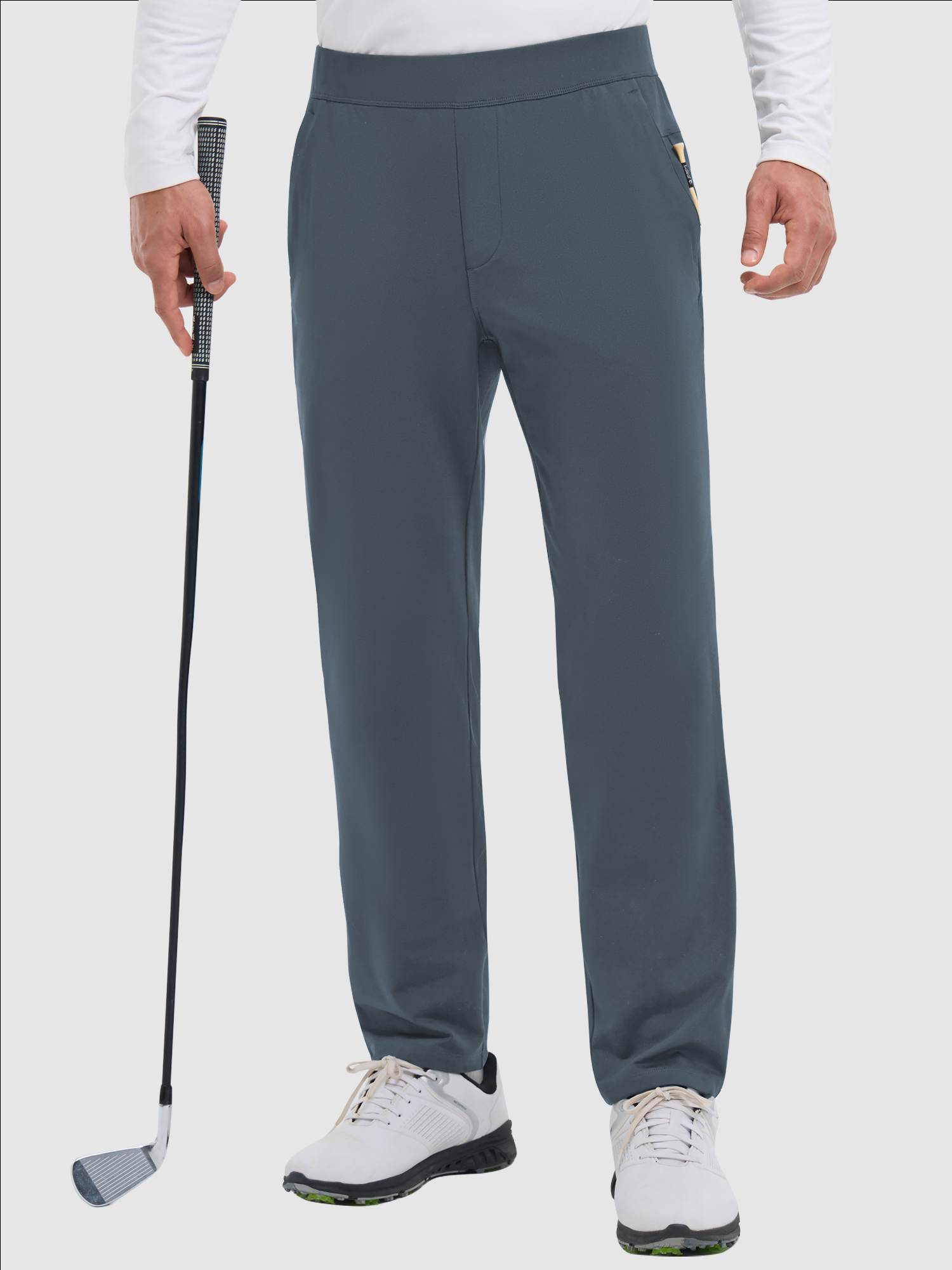Men's Golf Fleece Pants | Elastic Waist, Water-Resistant - Baleaf
