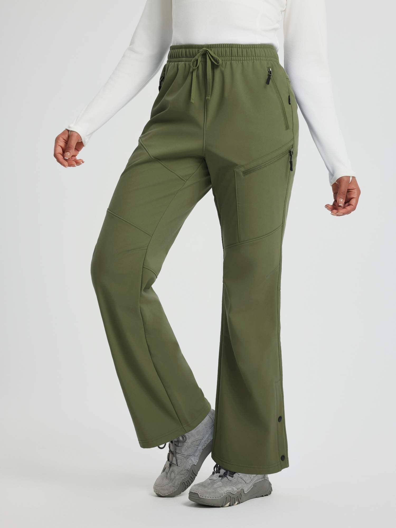 Women's Softshell Pants | Straight-Leg Fleece-Lined - Baleaf