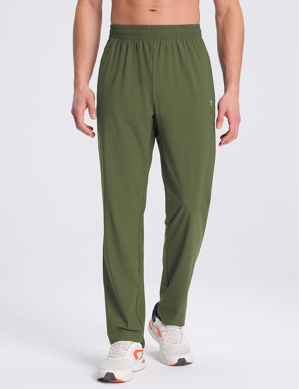 Men's Stretch Waist Tapered Joggers in Army Green