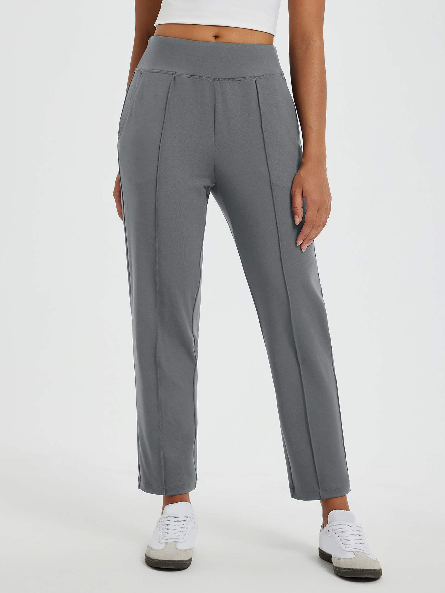 Tapered Running Pouch Pockets Pants | High-Waist - Baleaf