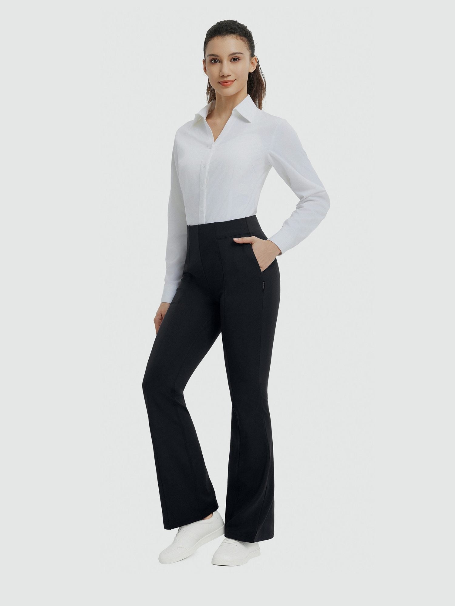 sachin and babi light blue dress Women's High-Waisted Yoga Flared Pants | Workwear