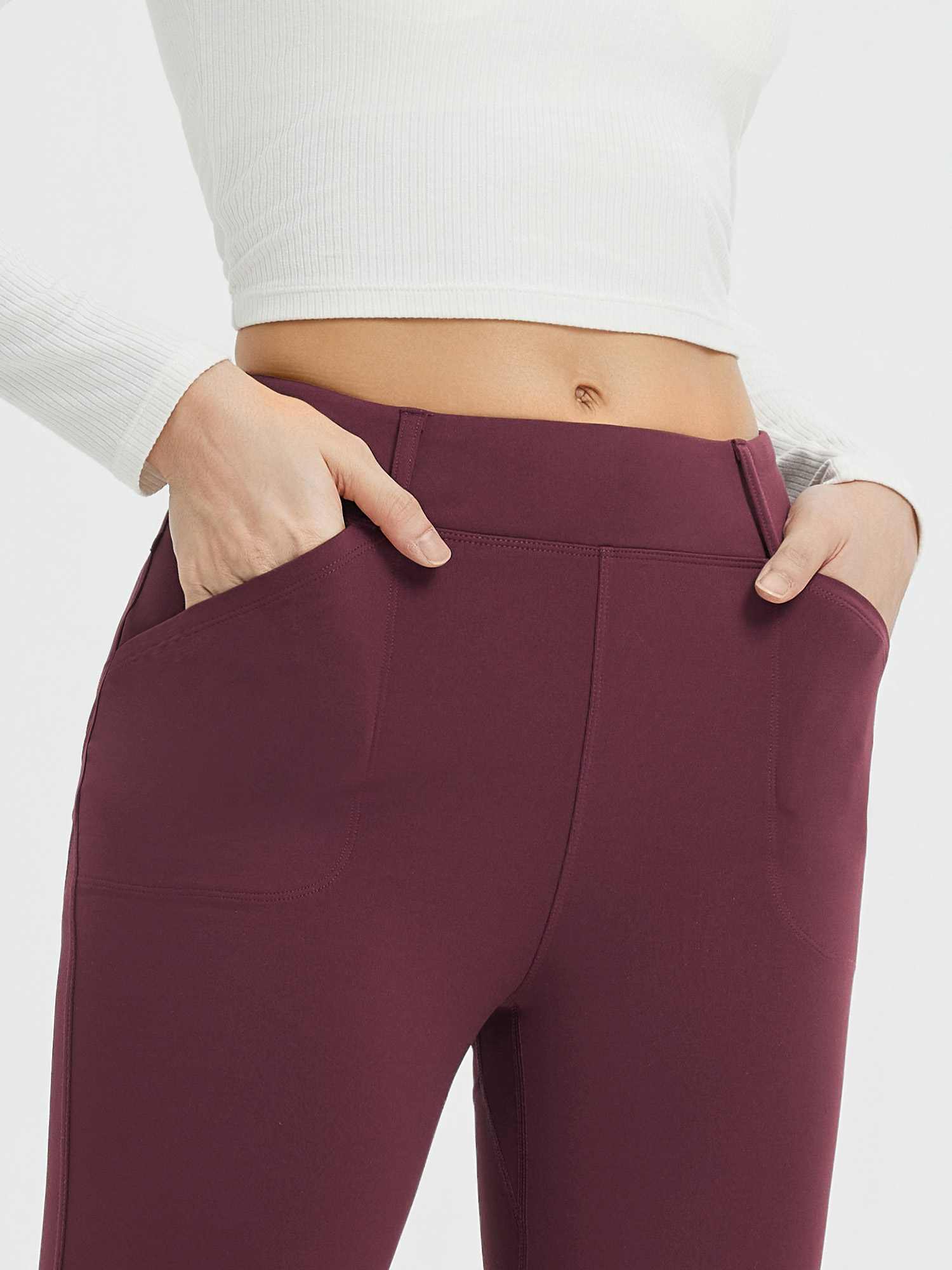 Women's Yoga Streetwear Multi-Pocket Fleece High-Waisted Leggings