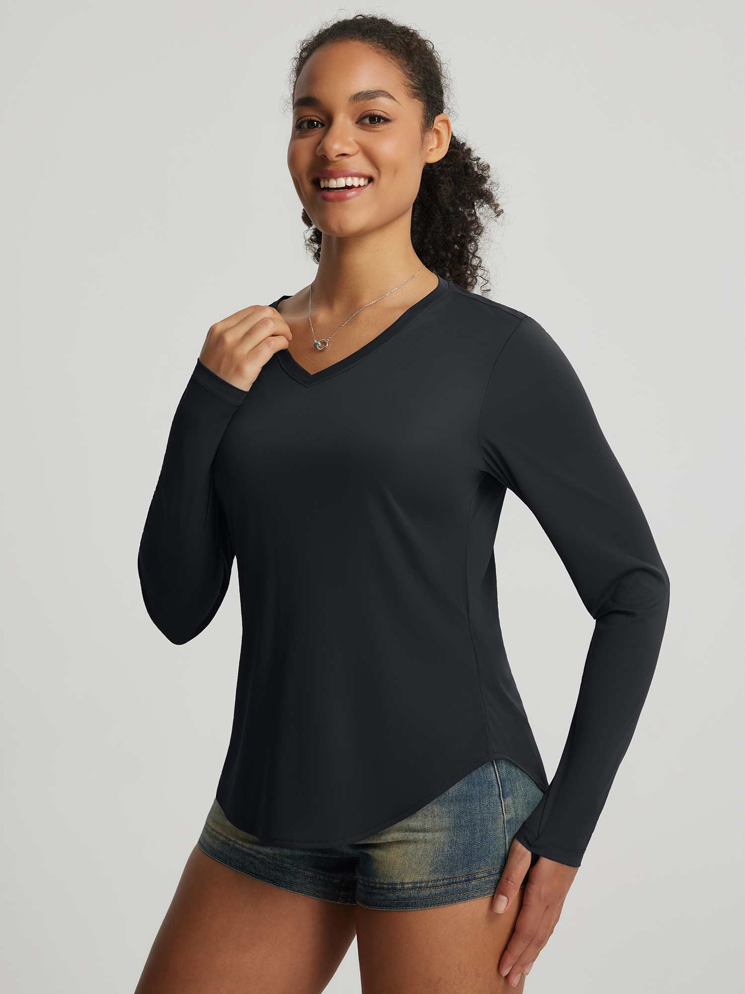 Baleaf UPF 50+ V Neck Long-Sleeve Shirt