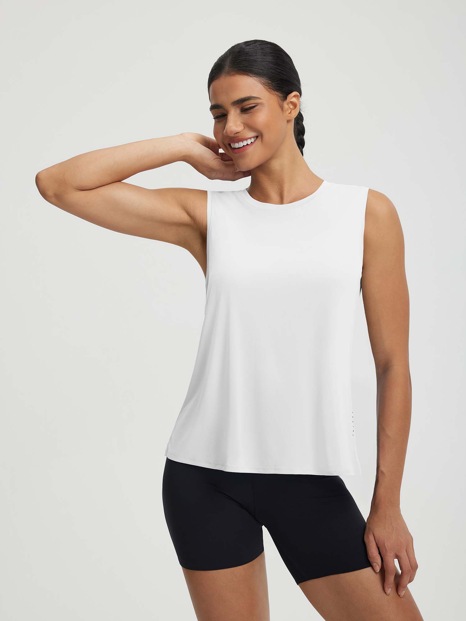 Women's UPF 50+ Open Back Crop Top | Breathable Running Tank